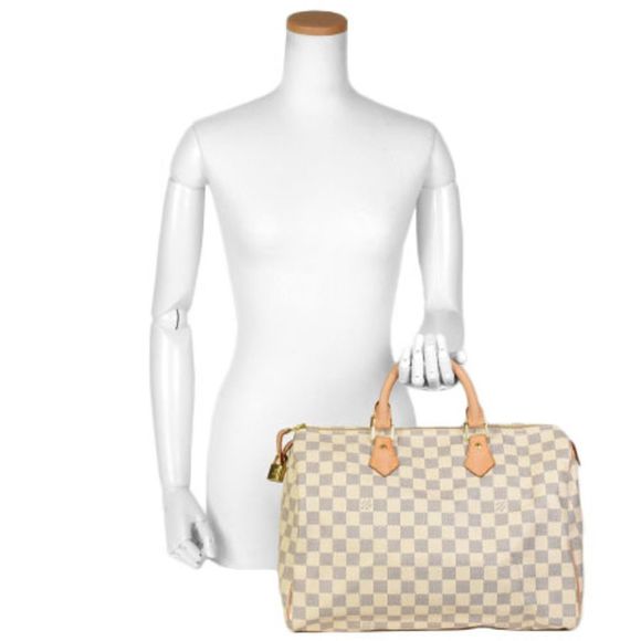 Louis Vuitton Speedy 35 Handbag Damier Azur Gold Hardware - Picture 8 of 8